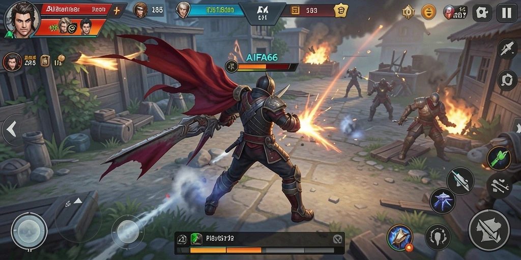 Screenshot gameplay AIFA66 yang menampilkan pertempuran strategi yang intens.