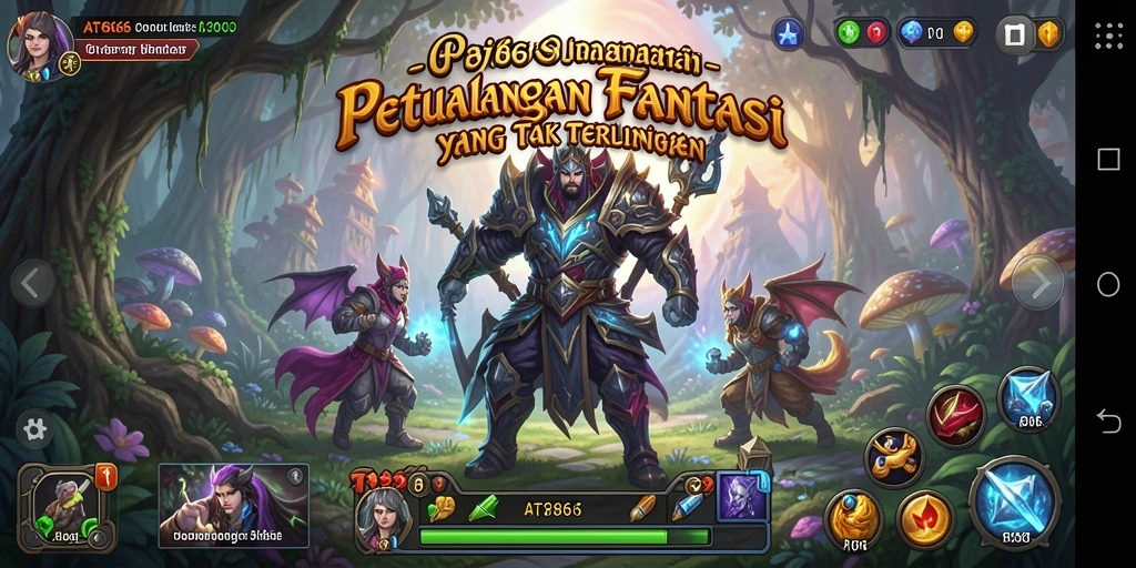 Tampilan menyerupai paksa dengan grafis RPG yang menakjubkan.