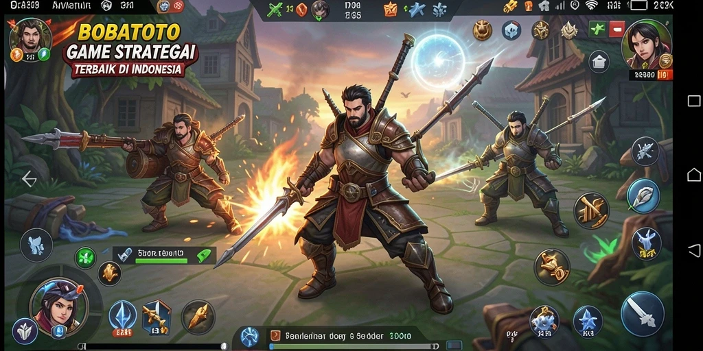 Screenshot utama BOBATOTO menampilkan pertempuran strategis yang mendebarkan.