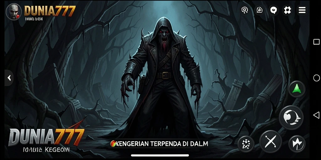 Screenshot gameplay DUNIA777 menampilkan suasana Horror yang mencekam.