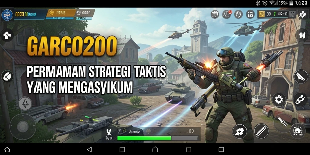 Tangkapan layar gameplay GARCO200 yang menampilkan pertempuran intens.