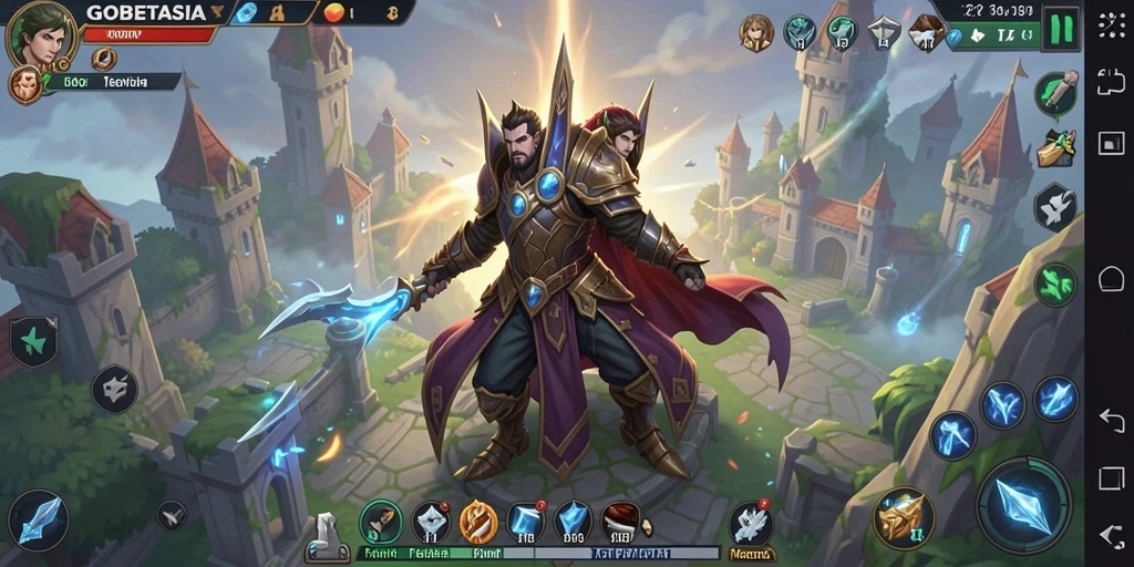 Gameplay menegangkan dalam GOBETASIA Tower Defense.