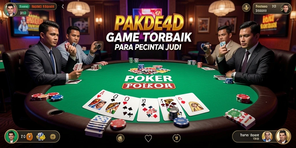 Tampilan permainan poker seru di PAKDE4D dengan banyak pemain aktif.