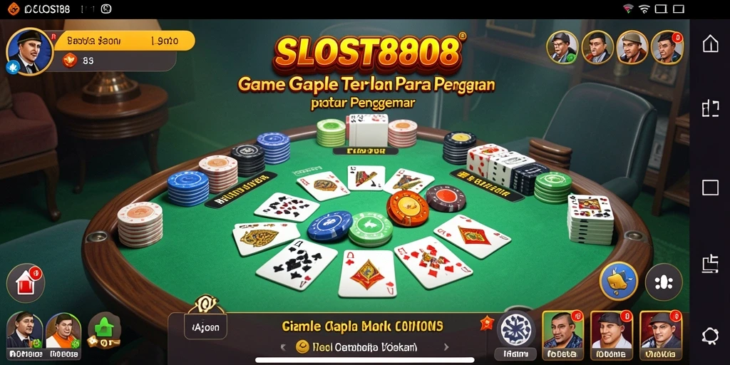 Tampilan menarik dari gameplay <strong>SLOST8808</strong> saat bermain Gaple.