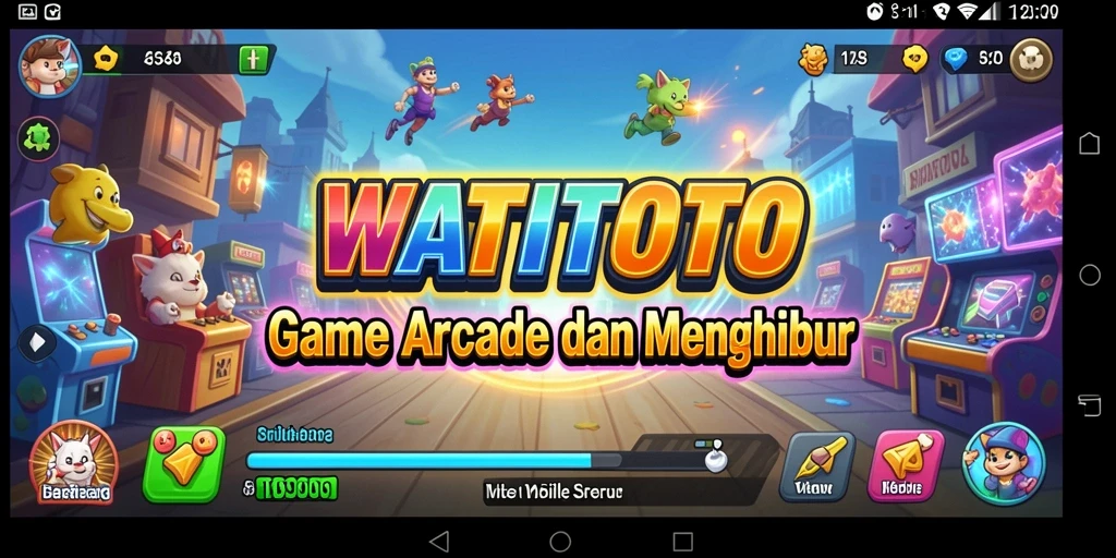 Tampilan gameplay menarik dari WATITOTO dengan warna cerah dan rintangan seru.